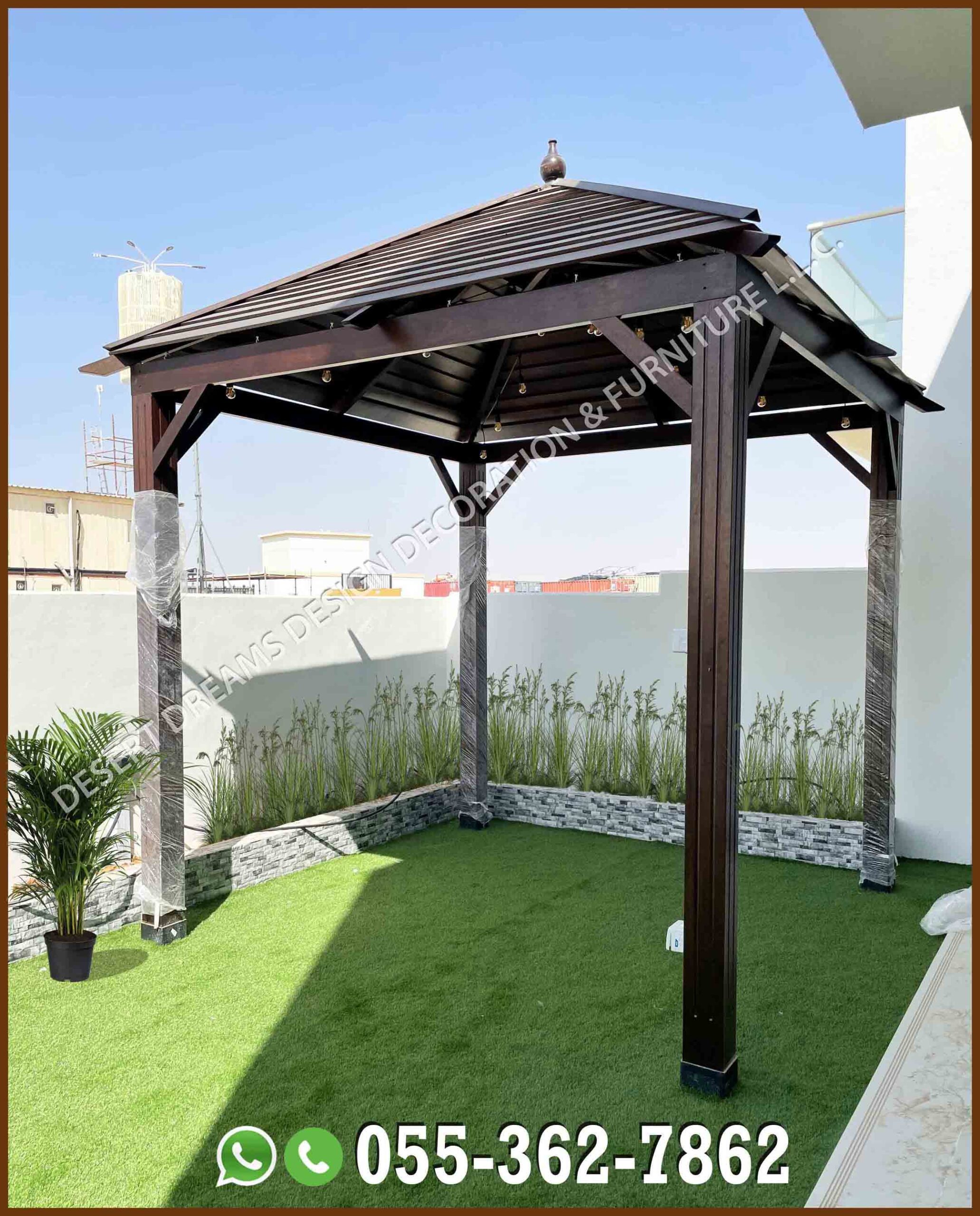 Square Wooden Roof Gazebo in Uae | Best Discounted Offer.