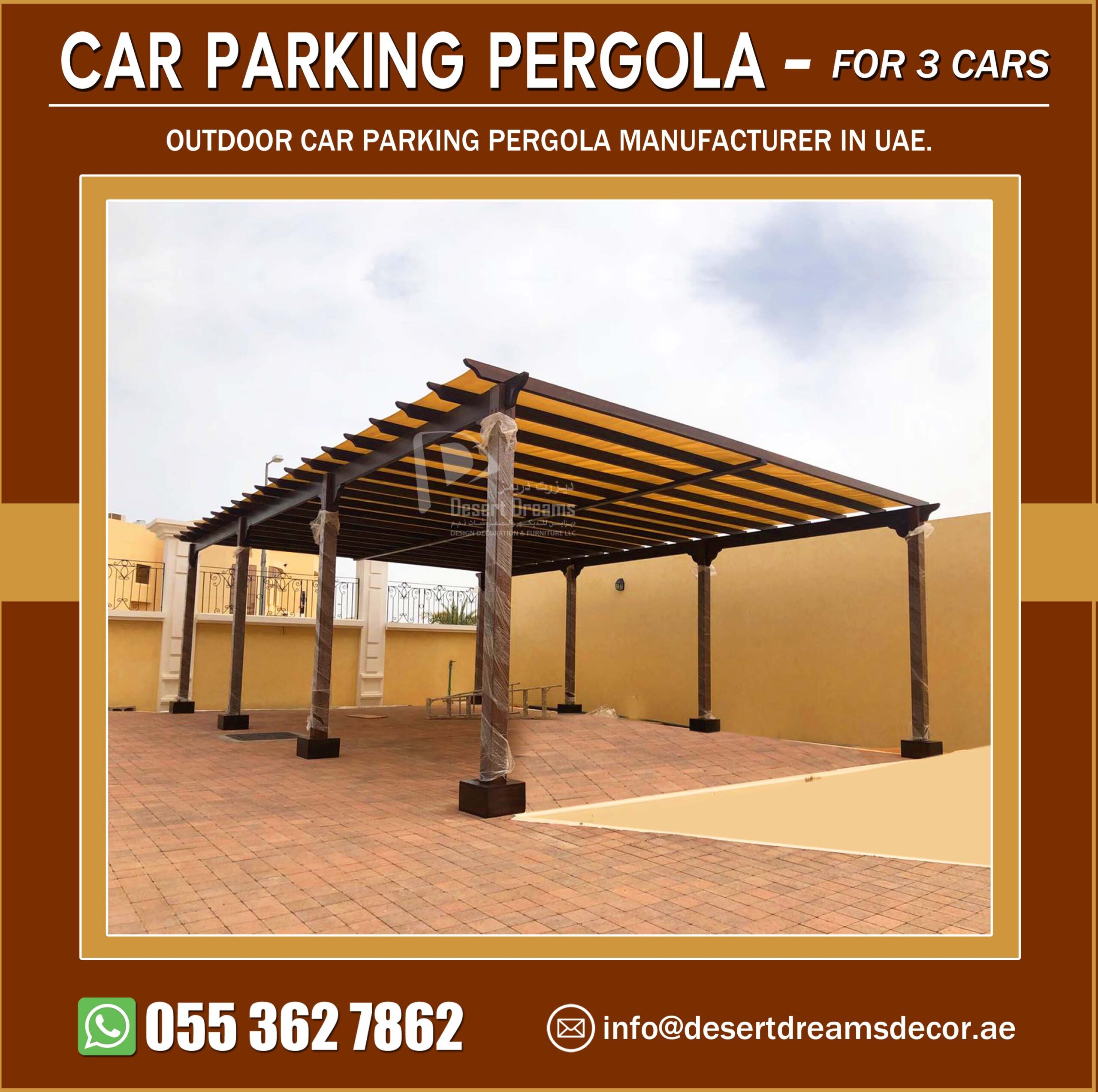 Three Cars Parking Pergola Manufacturer in UAE.jpg