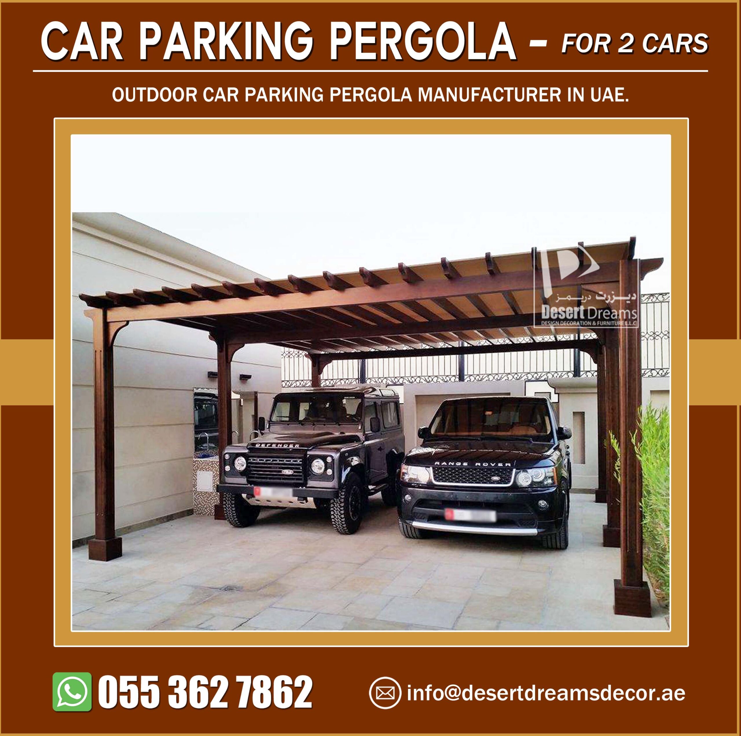 Two Cars Parking Pergola Manufacturer in UAE.jpg