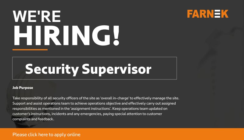 Security Supervisor Jobs in UAE