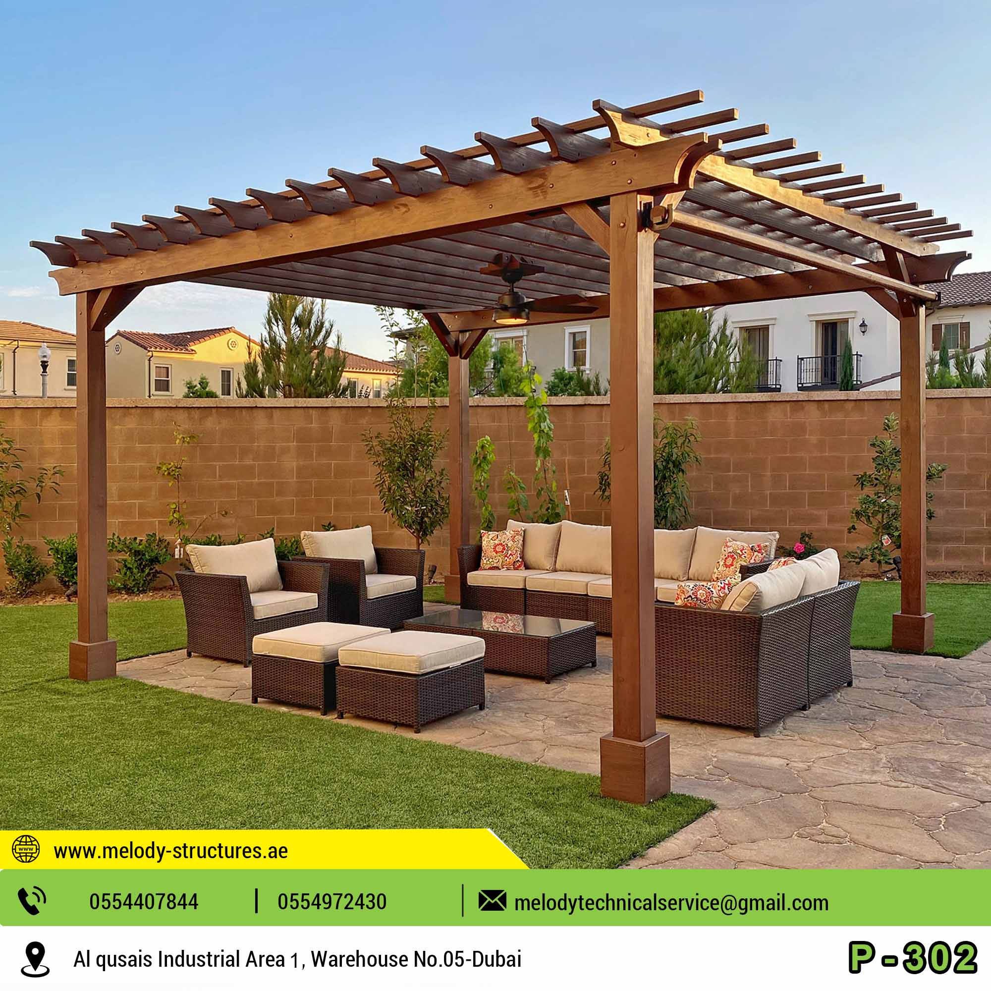 Buy Wooden Pergola In Dubai At Melody Structures