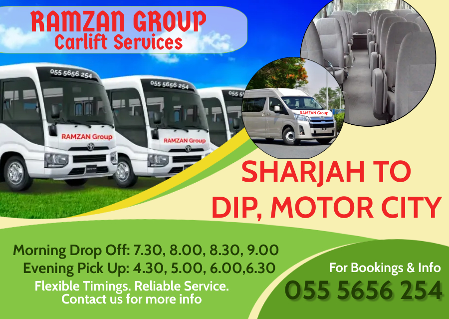 Pick & Drop Service From Sharjah To Sharjah and Dubai D.I.P