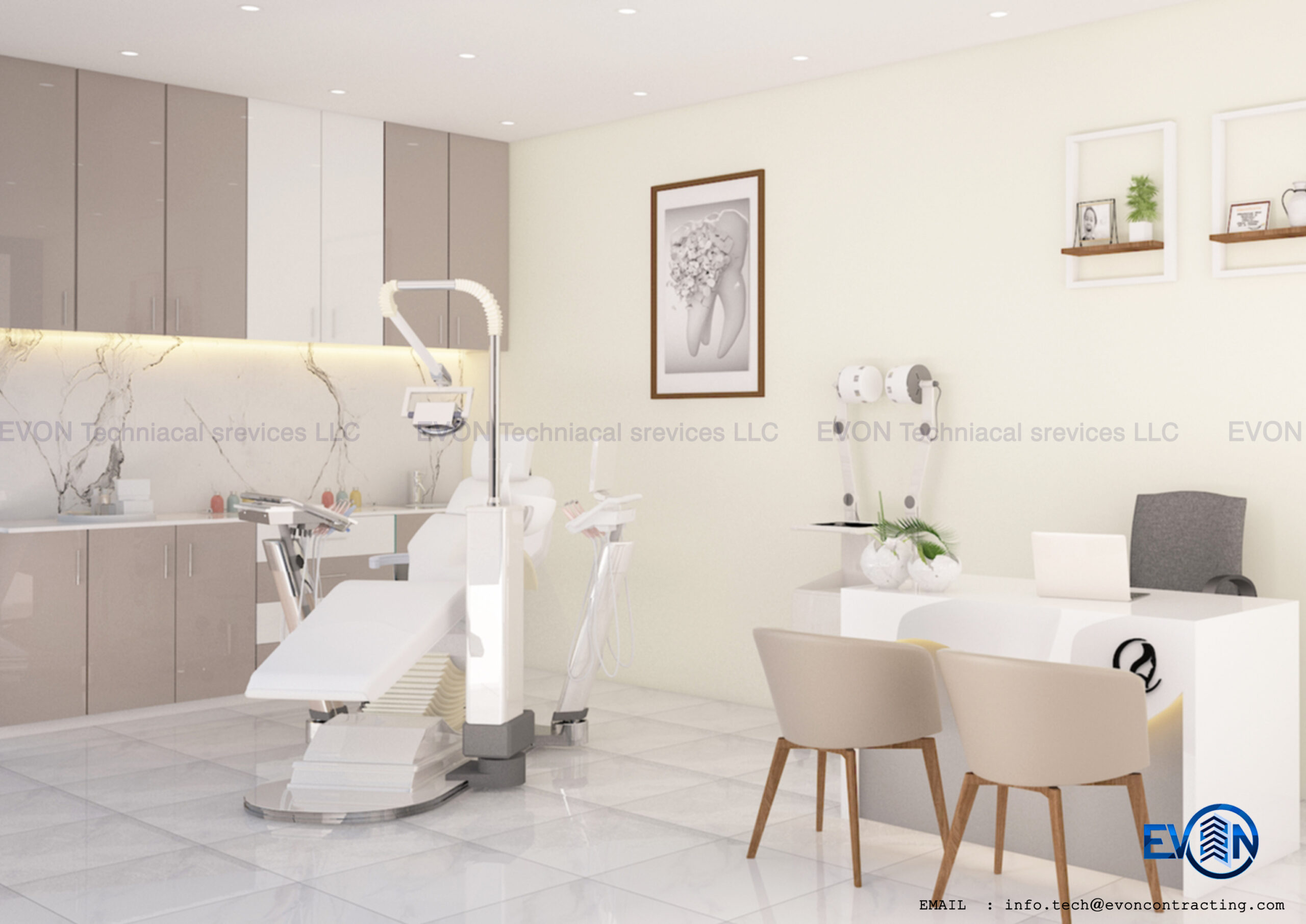 Dental Clinic Interior design in Dubai ~ Evon Technical Services