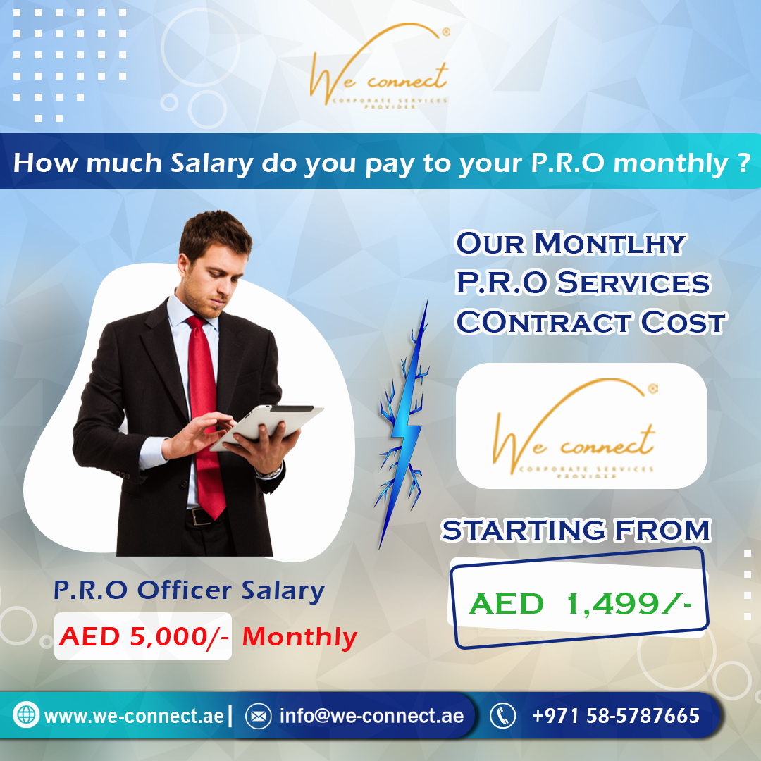 Monthly Based P.R.O Services only AED 1499/-