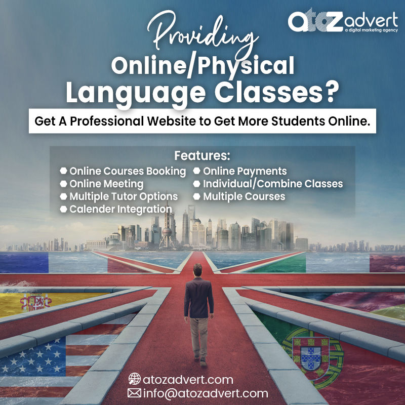 Language Teacher Website Design Dubai – Online Classes Booking