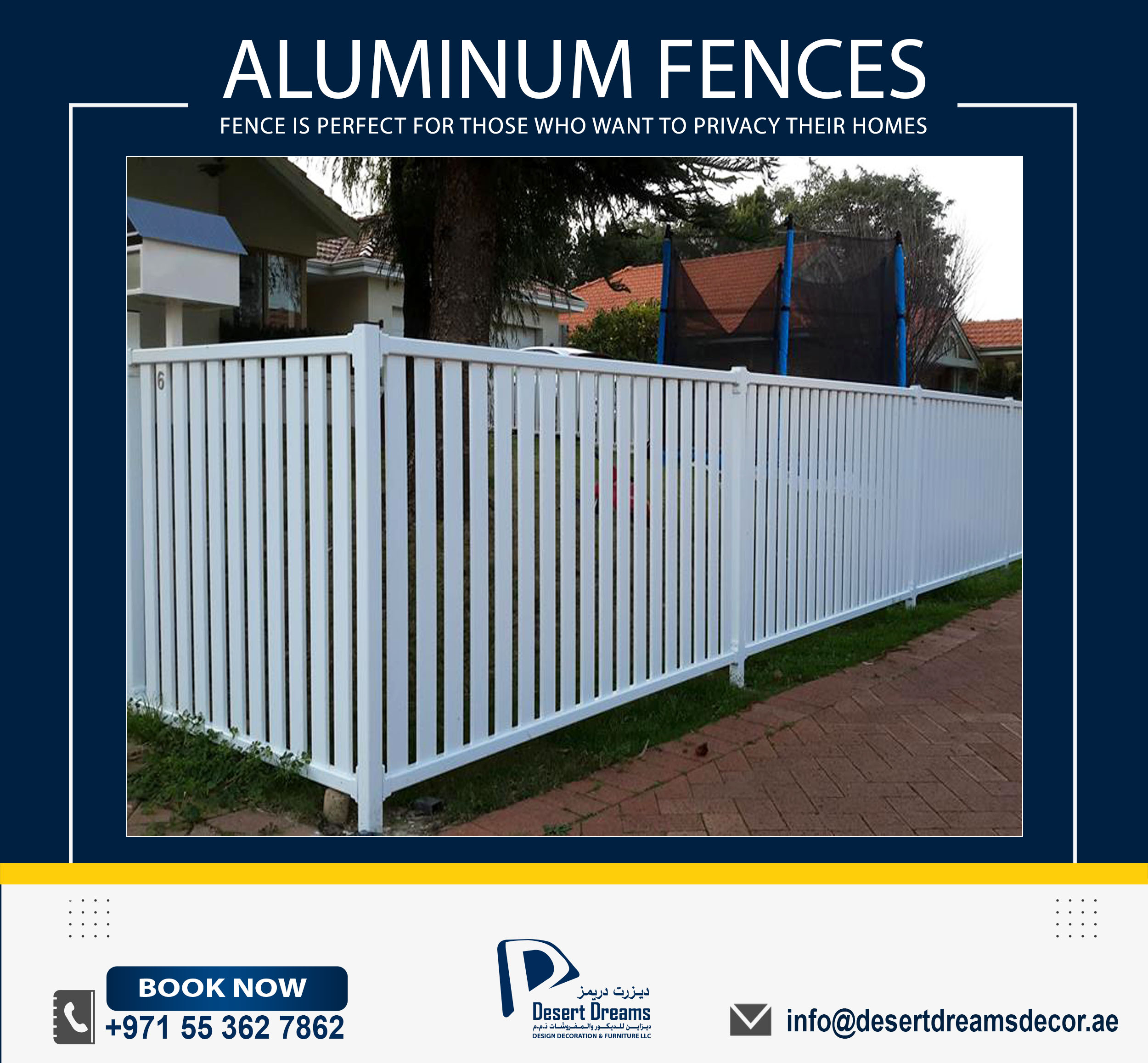 Aluminum Fence Suppliers in Abu Dhabi.