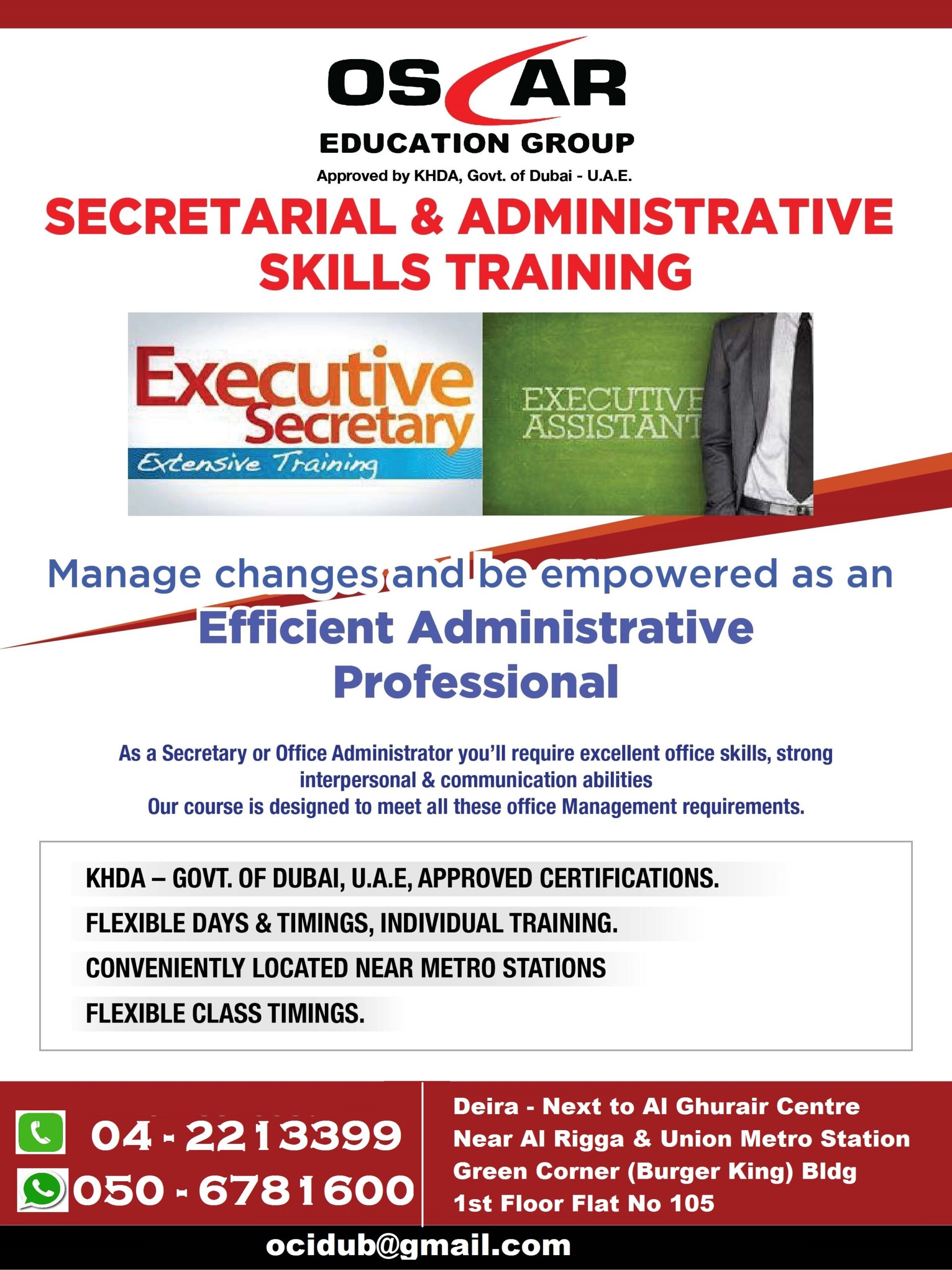 Office Administration Or Executive Secretarial Training in Dubai