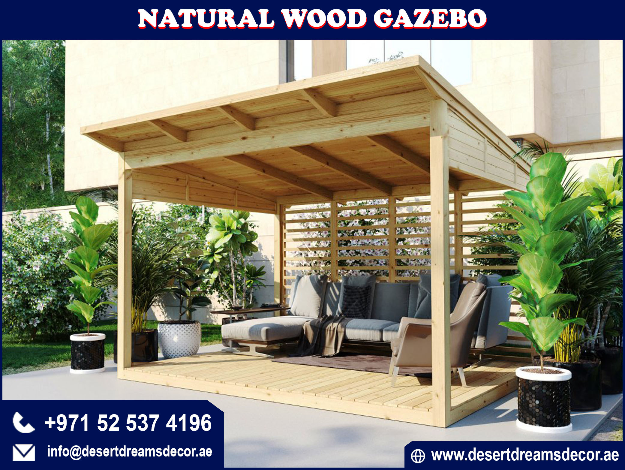Natural Wood Gazebo Uae