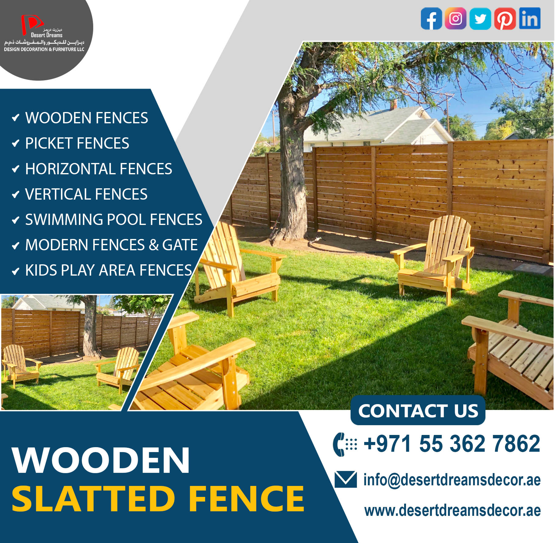 Wooden Slatted Fences Dubai | Vertical Fences | Wooden Gates Uae.