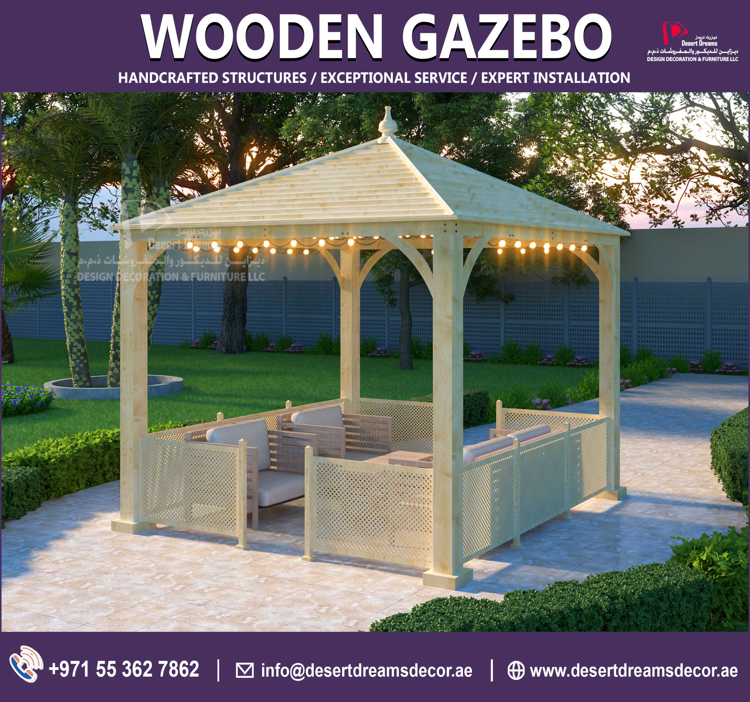 Wooden Gazebo Dubai | Wooden Gazebo Abu Dhabi.