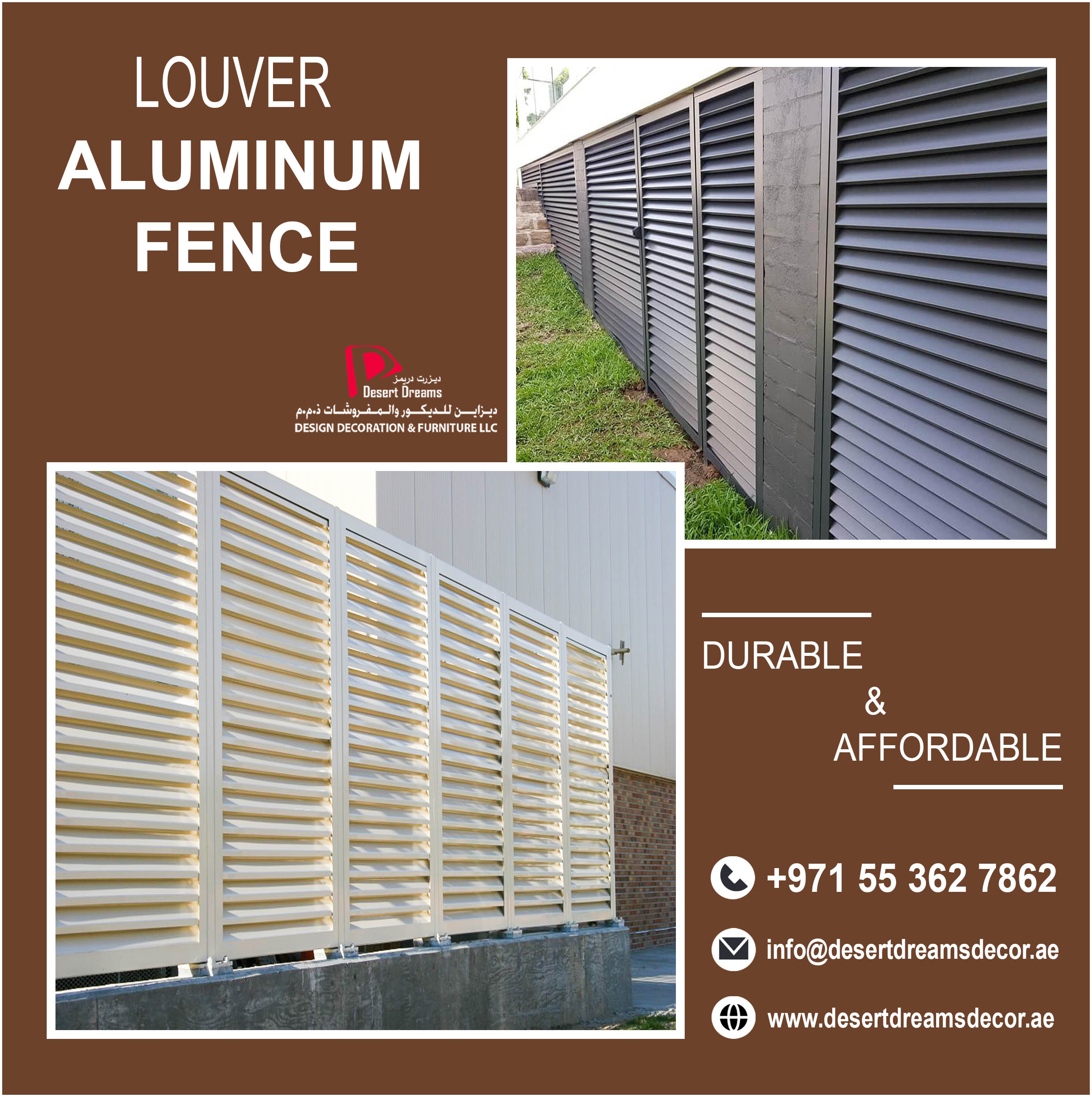 Aluminum Fence Contractor in Dubai.