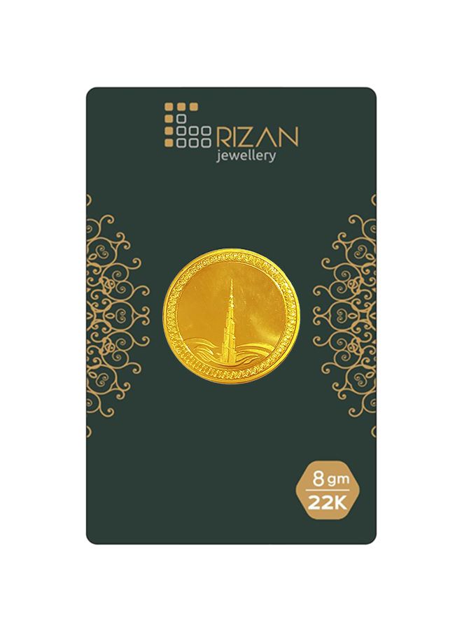8 Grams Gold Coin Online | Rizan Jewellery