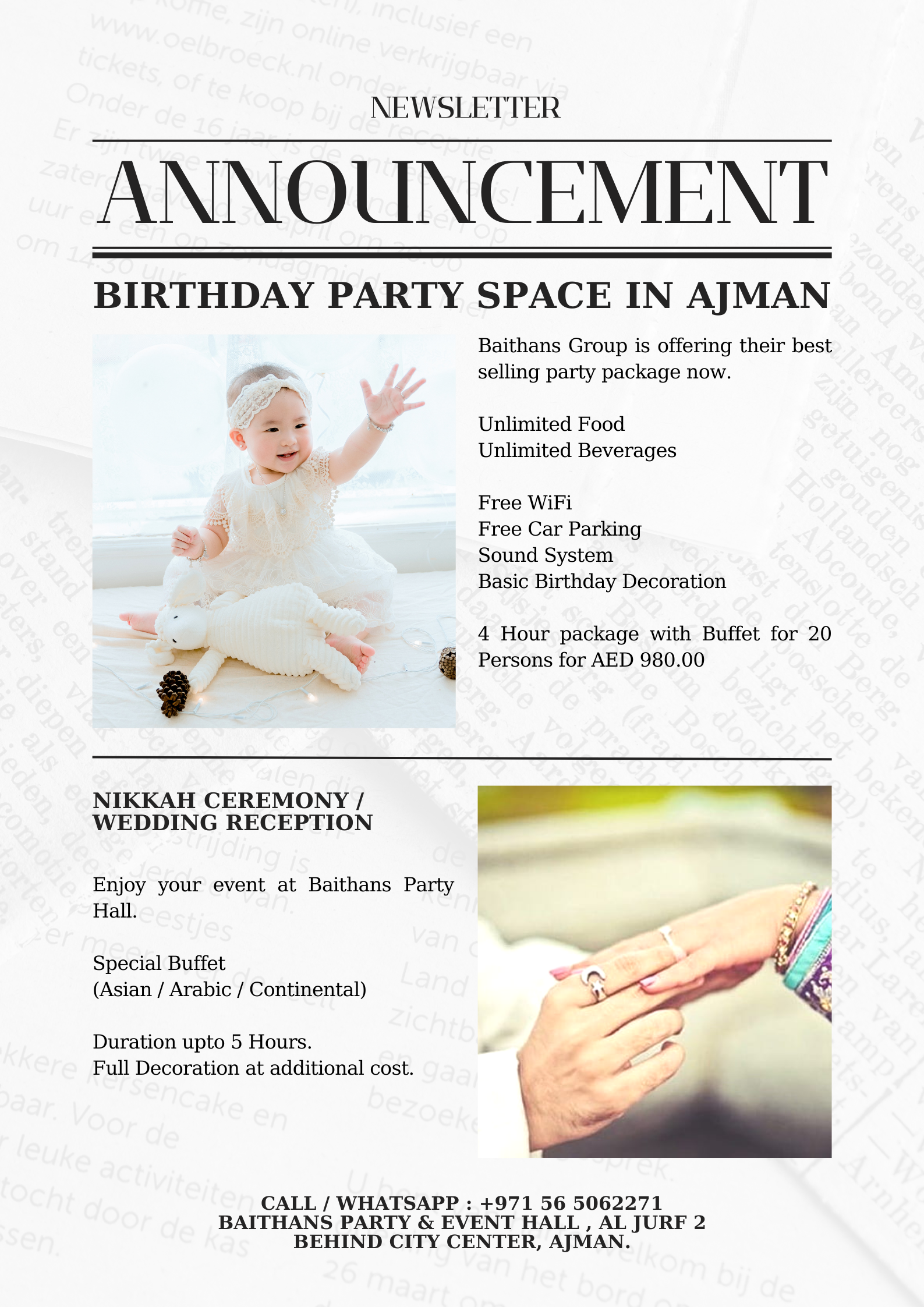 Birthday Party Space in Ajman
