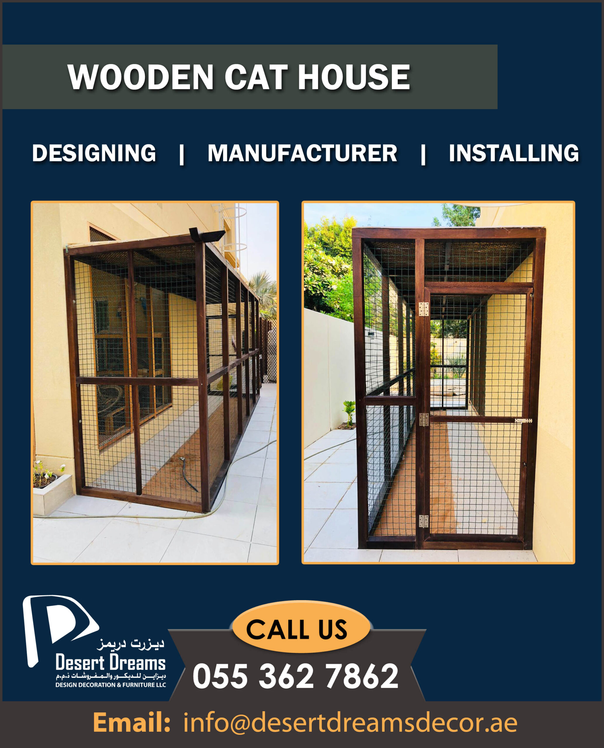 Wooden Dog House Suppliers | Wooden Cat House Suppliers in Uae.