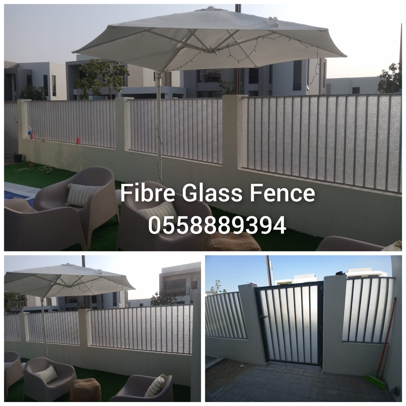 PVC fence and bamboo fence