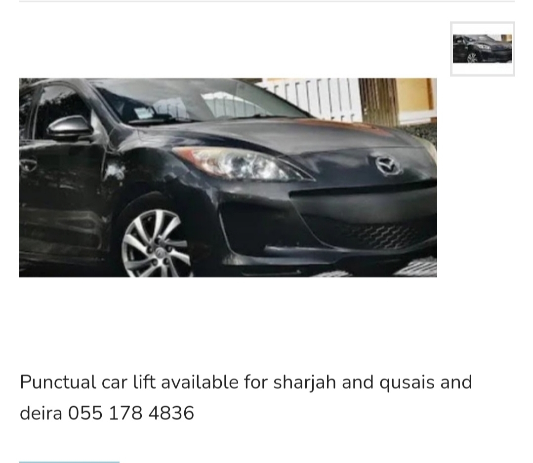 Car lift available for sharjah to al qusais and deira 055 178 483