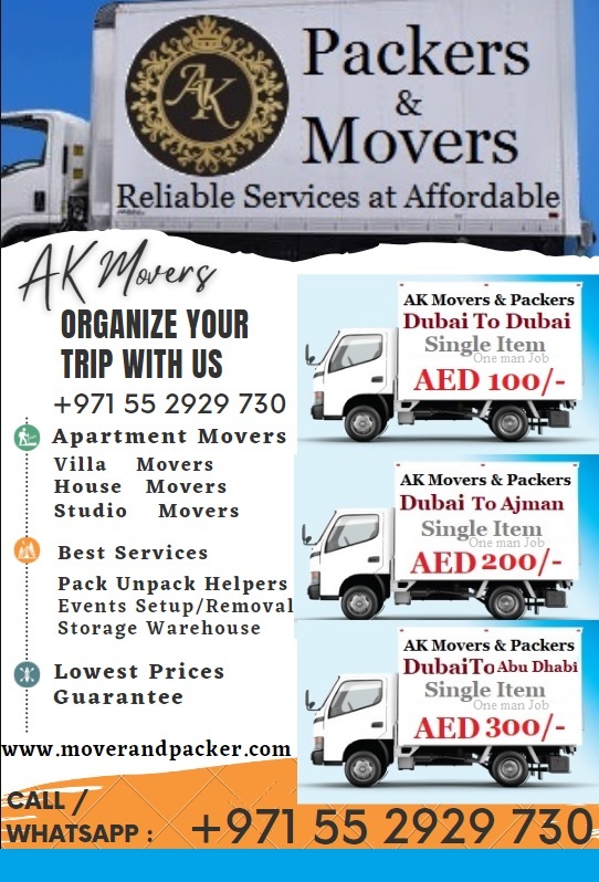 AK Movers Packers Professional Apartment Movers Dubai 0552929730