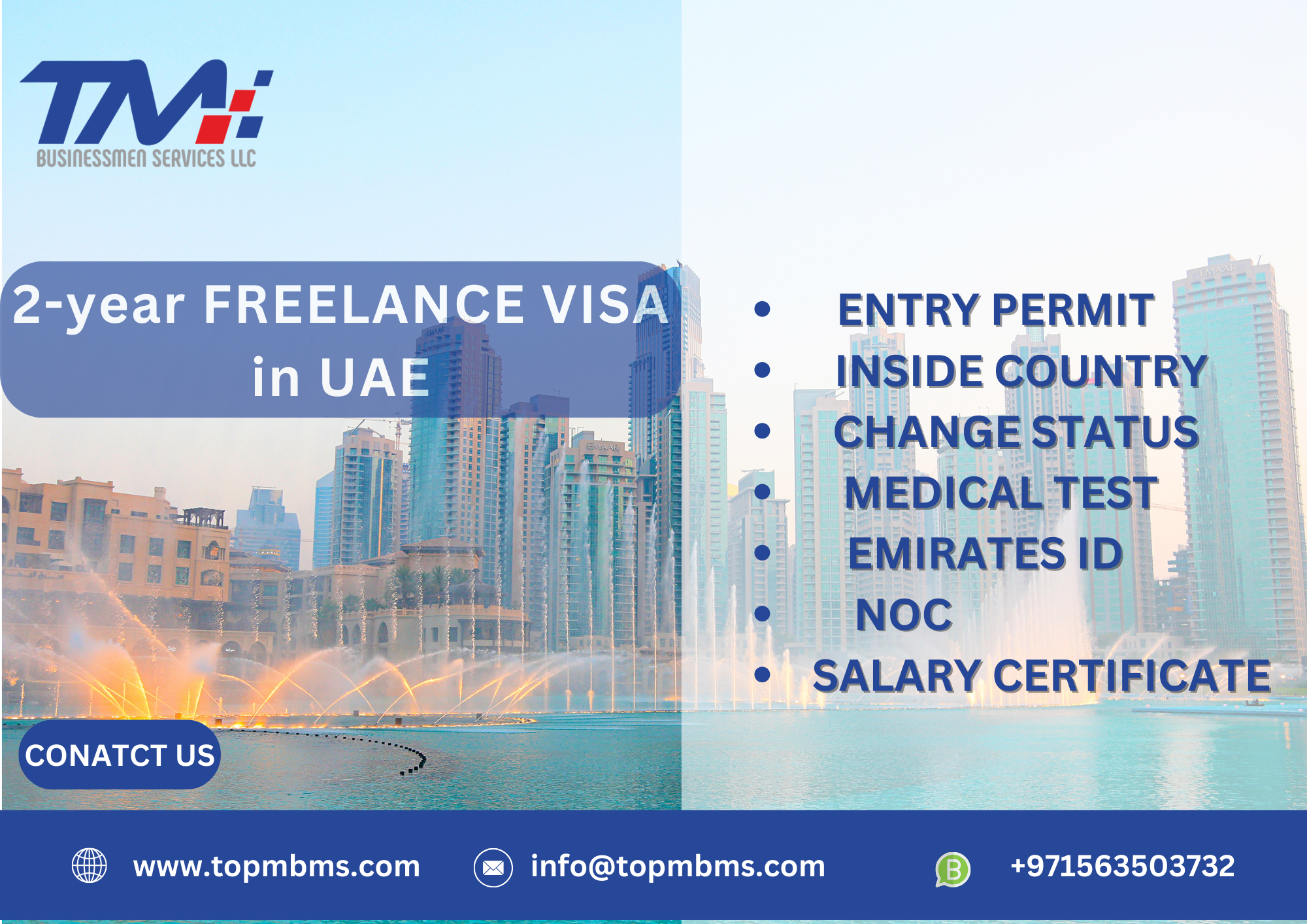 2-year Freelance Visa In UAE  0563503402 / 0563503732