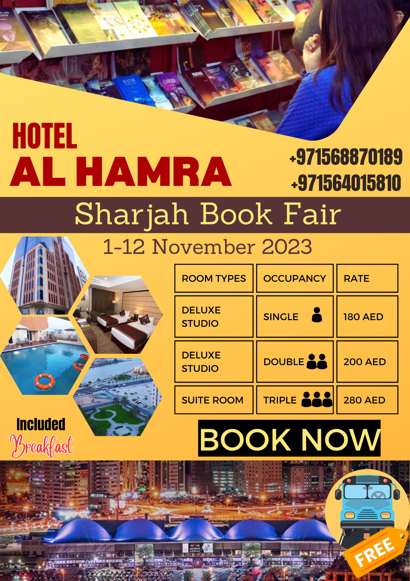 Hotel  Special Room Rates For Sharjah Book Fair 2023 Exhibitors