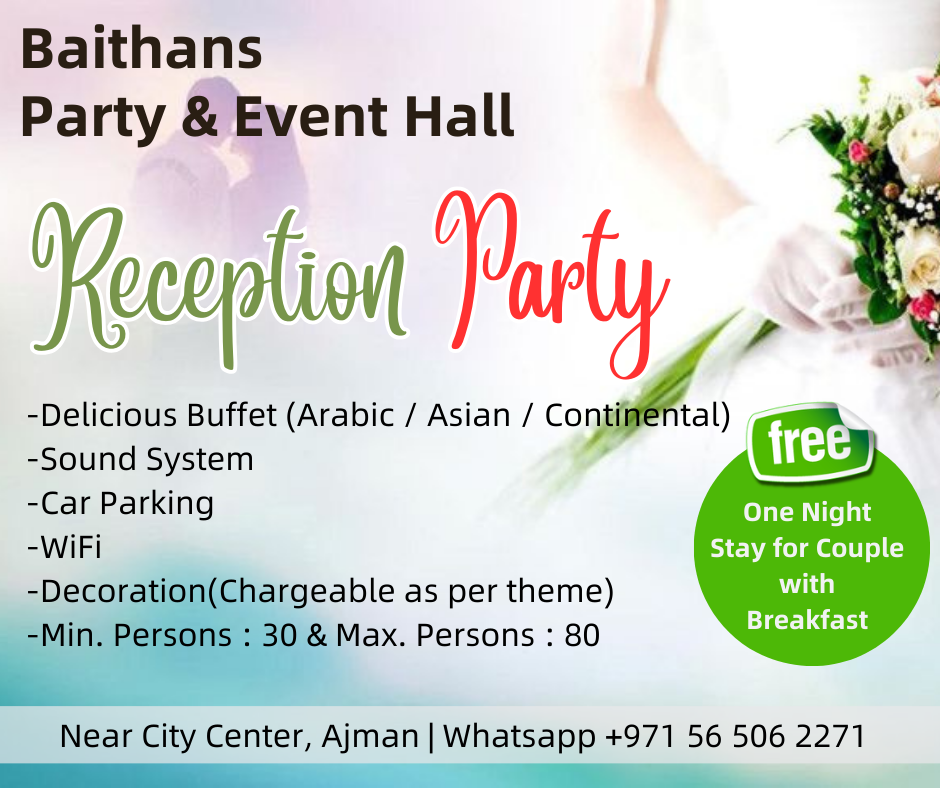 🎉 *Celebrate Your Special Day at Baithans Party Hall, Al Jurf Aj