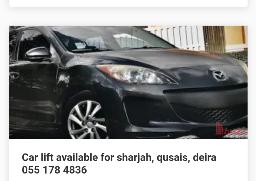 Car lift available from sharjah to al qusais ,deira 055 178 48836