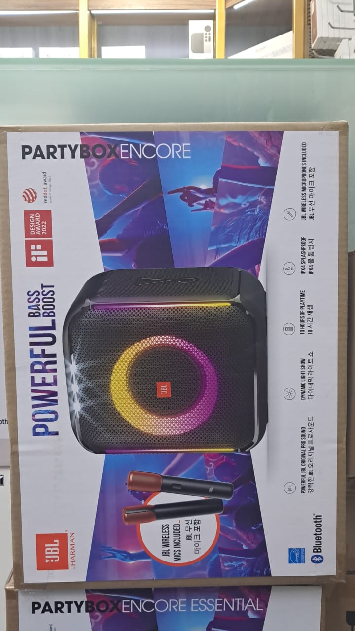 JBL PARTY BOX ENCORE WITH TWO W/L MICRO PHONE