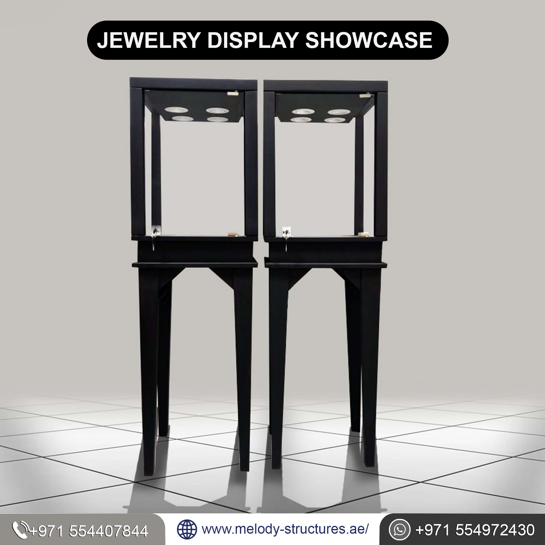 Jewelry Display Showcases | Rental Display Stands UAE