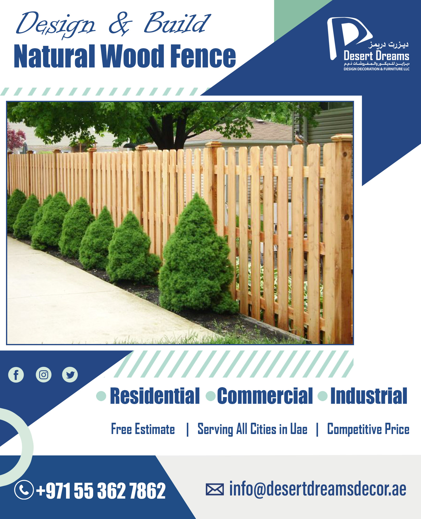 Trusted Wooden Fencing Service in Dubai | Timber Gate and Panels.