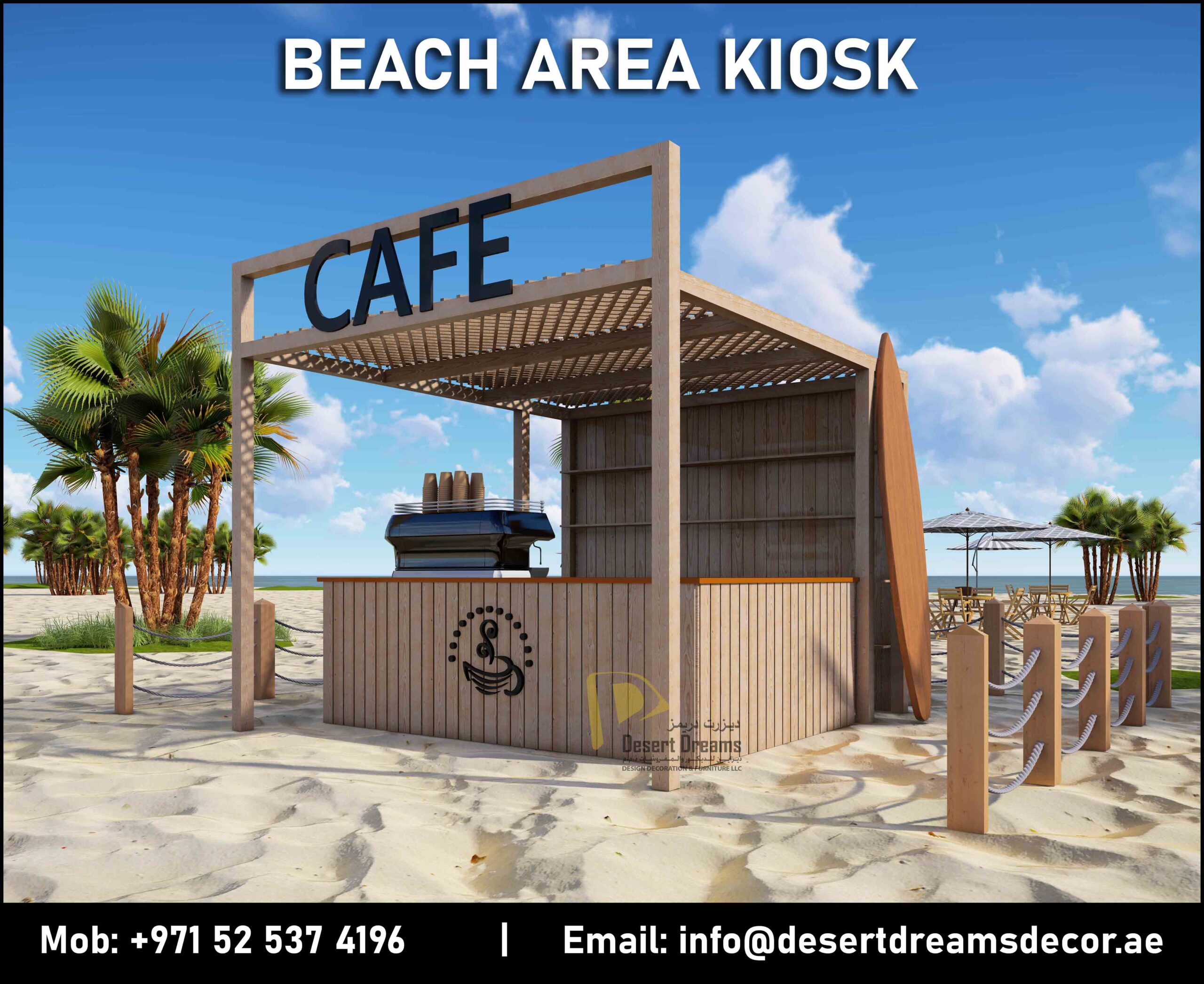 Coffee Cafe Kiosk in Uae | Rental Kiosk Dubai | Beach Kiosk Uae.