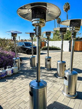 mushroom patio heaters-stainless steel
