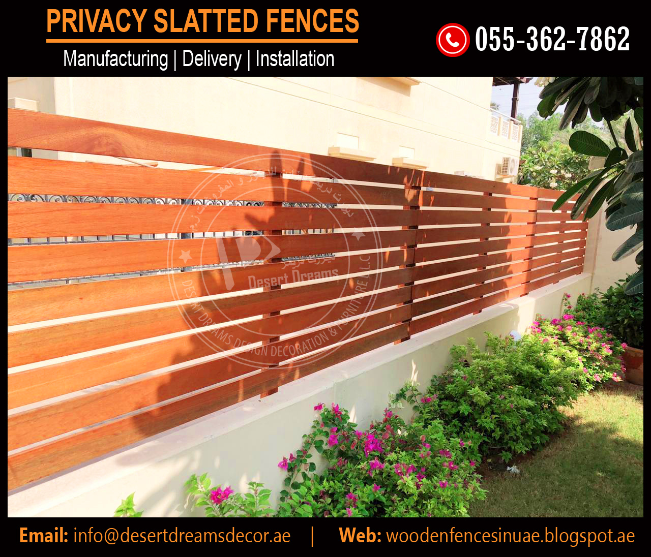Wooden Privacy Slatted Fences in Dubai, UAE.jpg