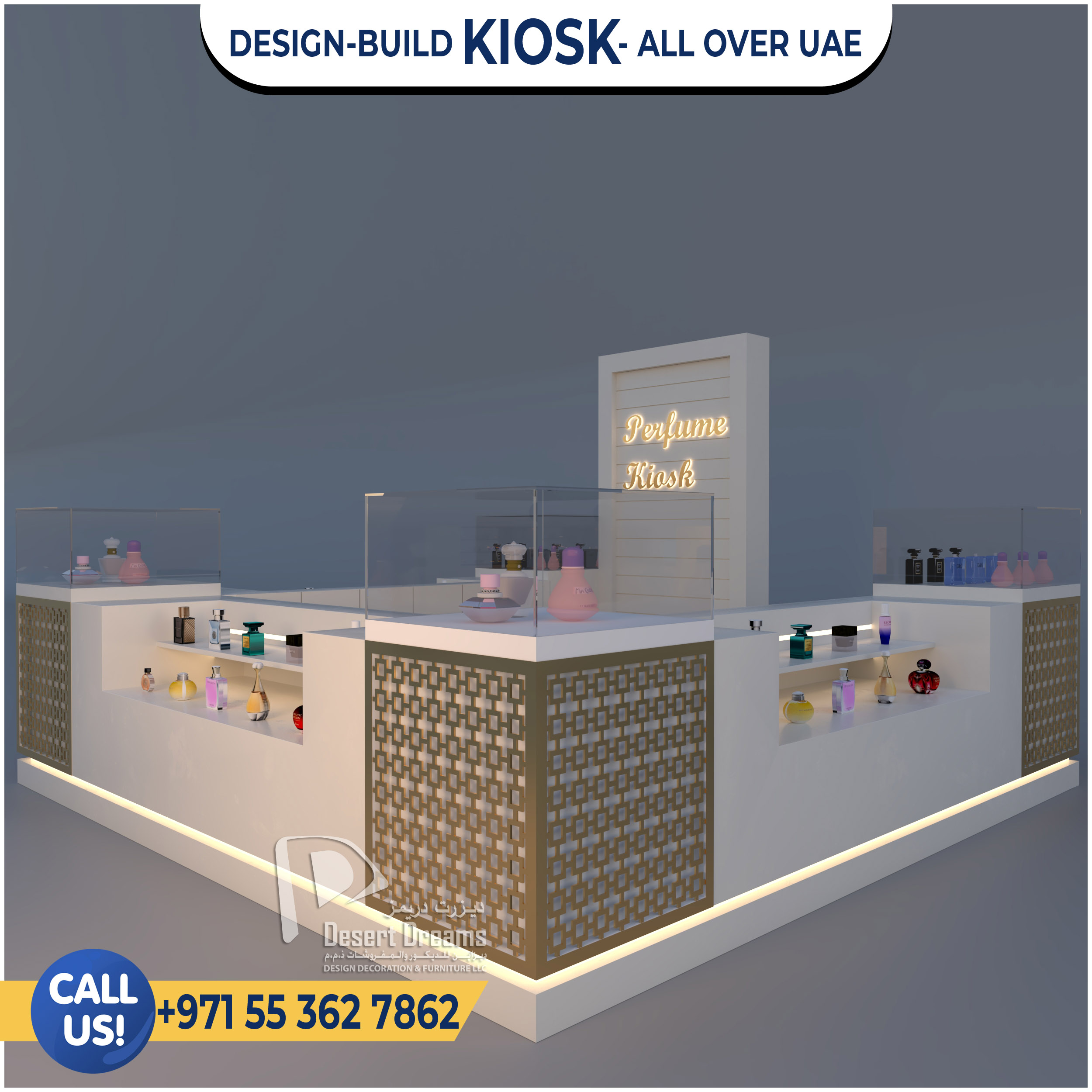 Mall Kiosk Design in Uae | Cosmetic | Perfume Kiosk Manufacturer.
