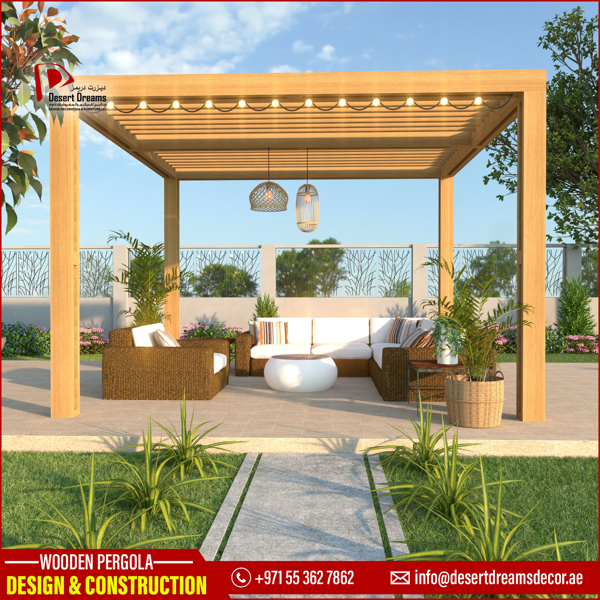 Wooden Canopy Design and Manufacturer in Uae | Wooden Sun Shades.