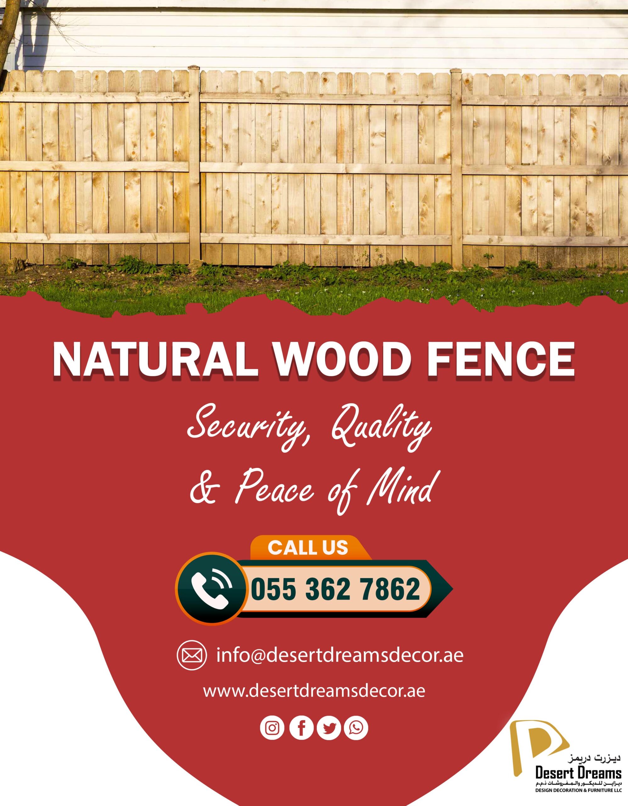 Natural Wood Fencing Dubai | White Picket Fence | Rental Fence.