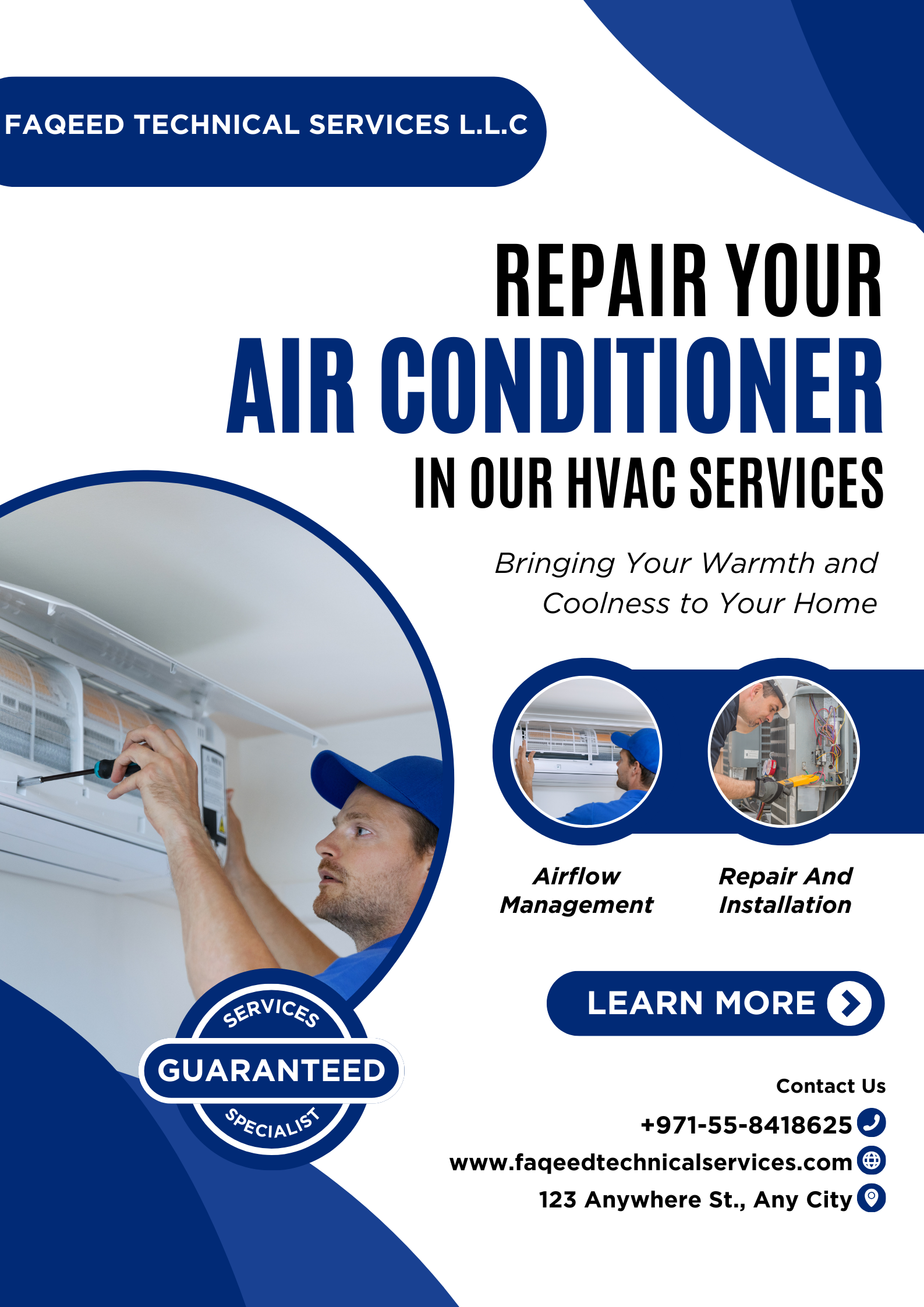 Blue And White Modern HVAC Services Poster.png
