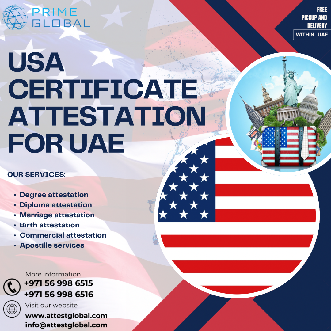 USA Certificate attestation services in the UAE