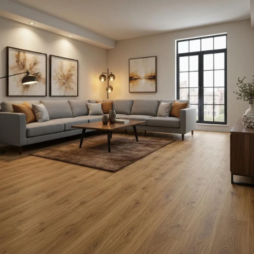 Modern Living Room with Laminate Flooring